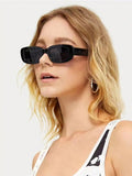 Retro Square Frame Fashion Sunglasses – White, Black & Light Baby Blue
