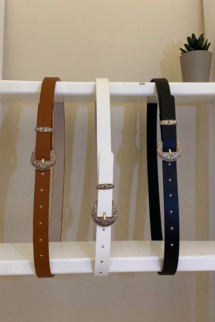 Women’s Vintage Western Belt – Gold-Tone Buckle ( Daily Wear )
