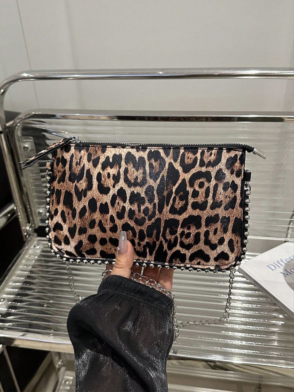 Rectangular PU Leather Phone Crossbody Bag with Chain Strap for Women