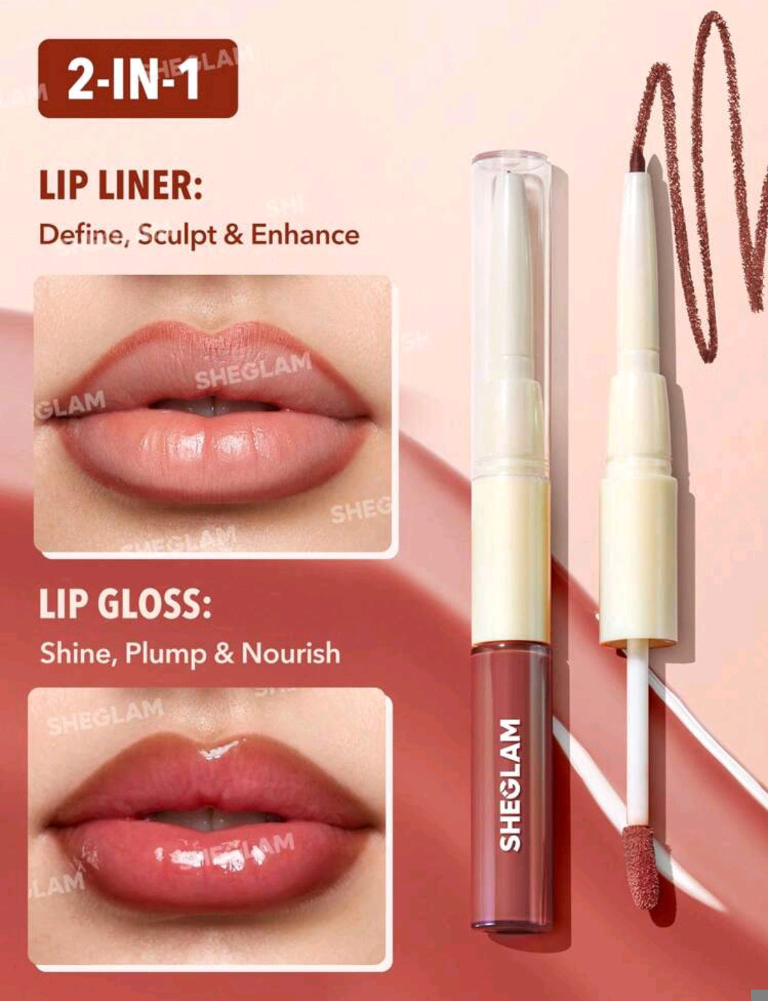 SHEGLAM Lip Rules Liner & Gloss Pen – Play Fair 2-In-1 Lip Combo