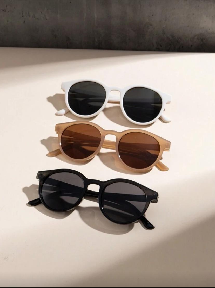 Korean Retro Full Frame Round Fashion Sunglasses – Available in Beige, Brown & Black