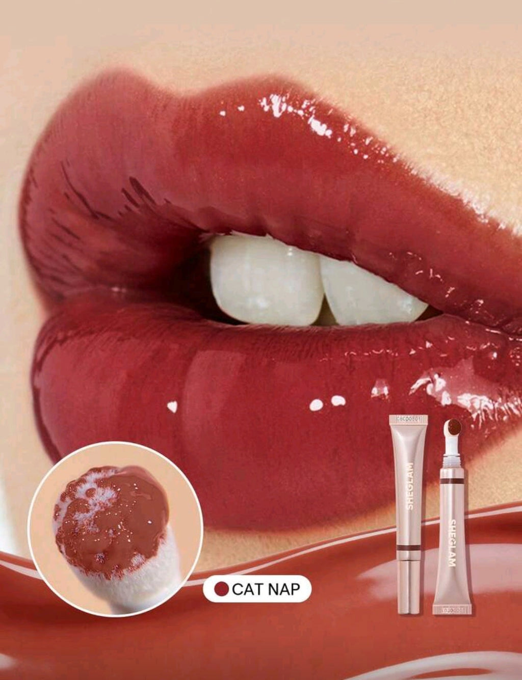 SHEGLAM Pout Pillow Cushion Lip Gloss – High Shine Moisturizing Lip Glaze (3 Shades)