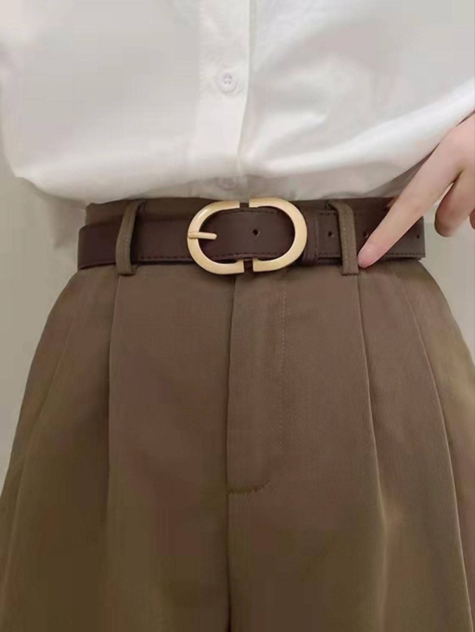 Women’s Double D Buckle PU Leather Belt – Versatile Fashion Accessory