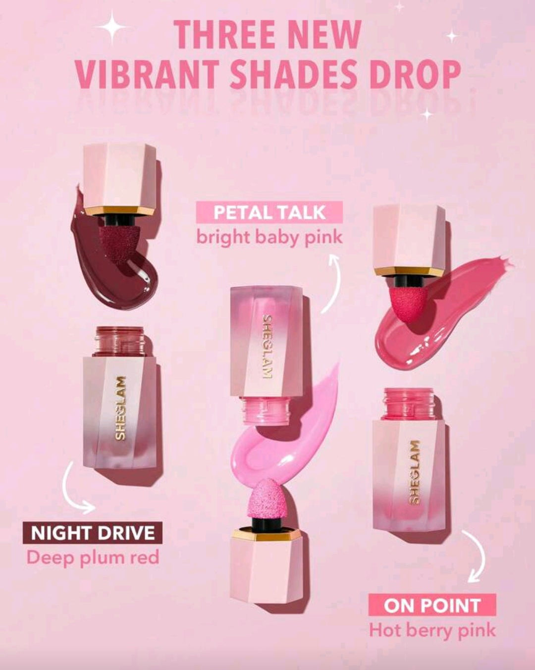 SHEGLAM Color Bloom Liquid Blush – Matte Gel Cream Long-Lasting Blush  ( Love Cake, Rose Ritual, On Point)