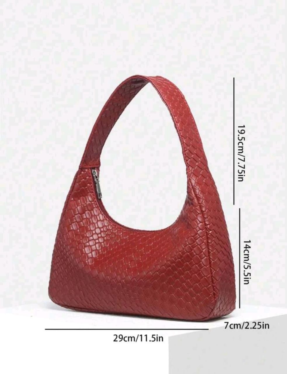 Burgundy PU Leather Shoulder Bag for Women & Girls
