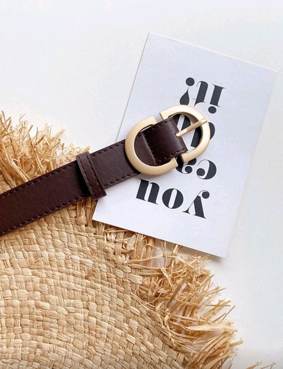 Women’s Double D Buckle PU Leather Belt – Versatile Fashion Accessory