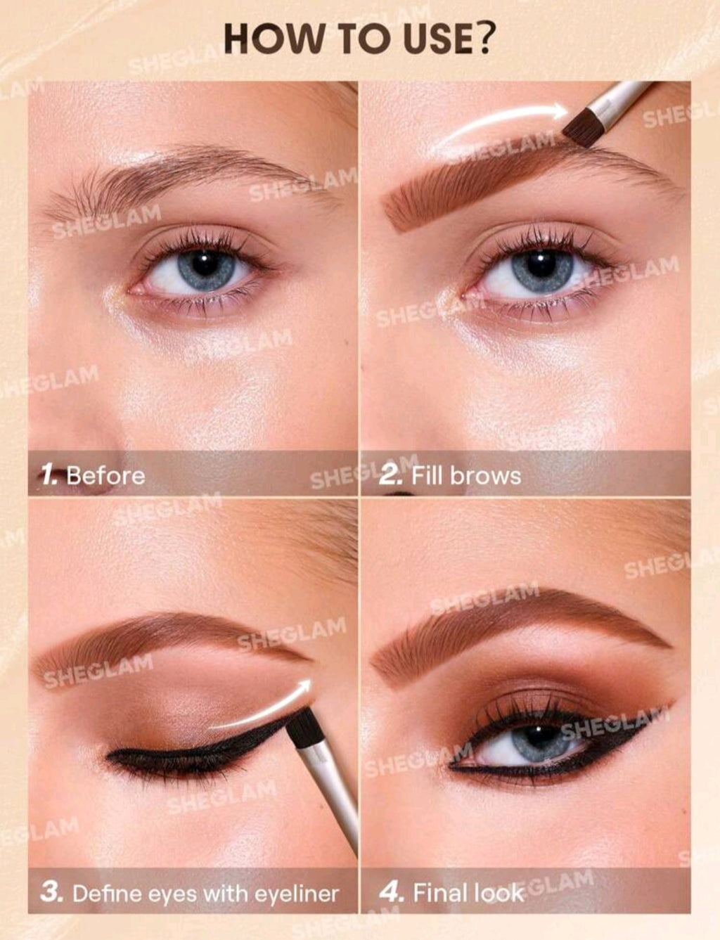 SHEGLAM Streamline Brow & Eyeliner Gel – 3-in-1 Waterproof Definer