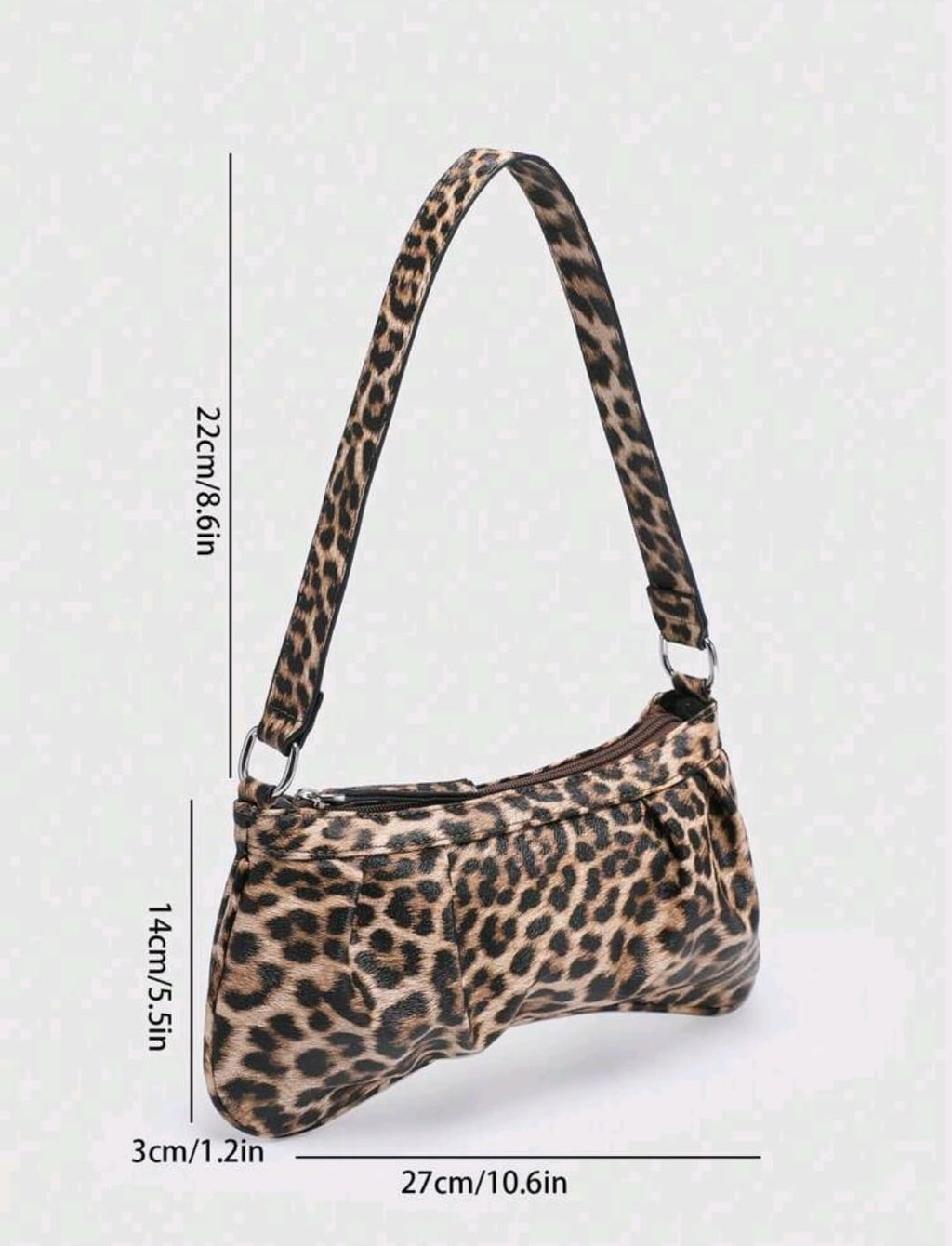 Leopard Print PU Leather Shoulder Bag for Women & Girls