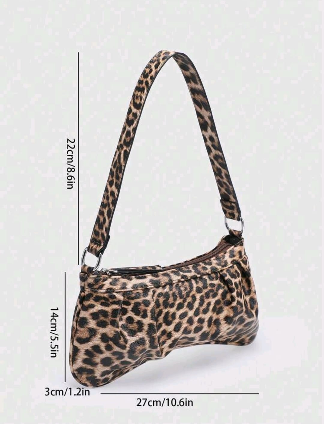 Leopard Print PU Leather Shoulder Bag for Women & Girls