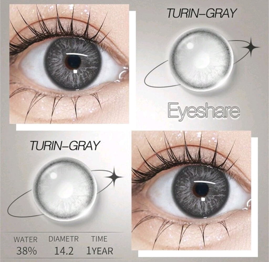 EYESHARE Gray Colored Contact Lenses – 14.2mm, Yearly Use