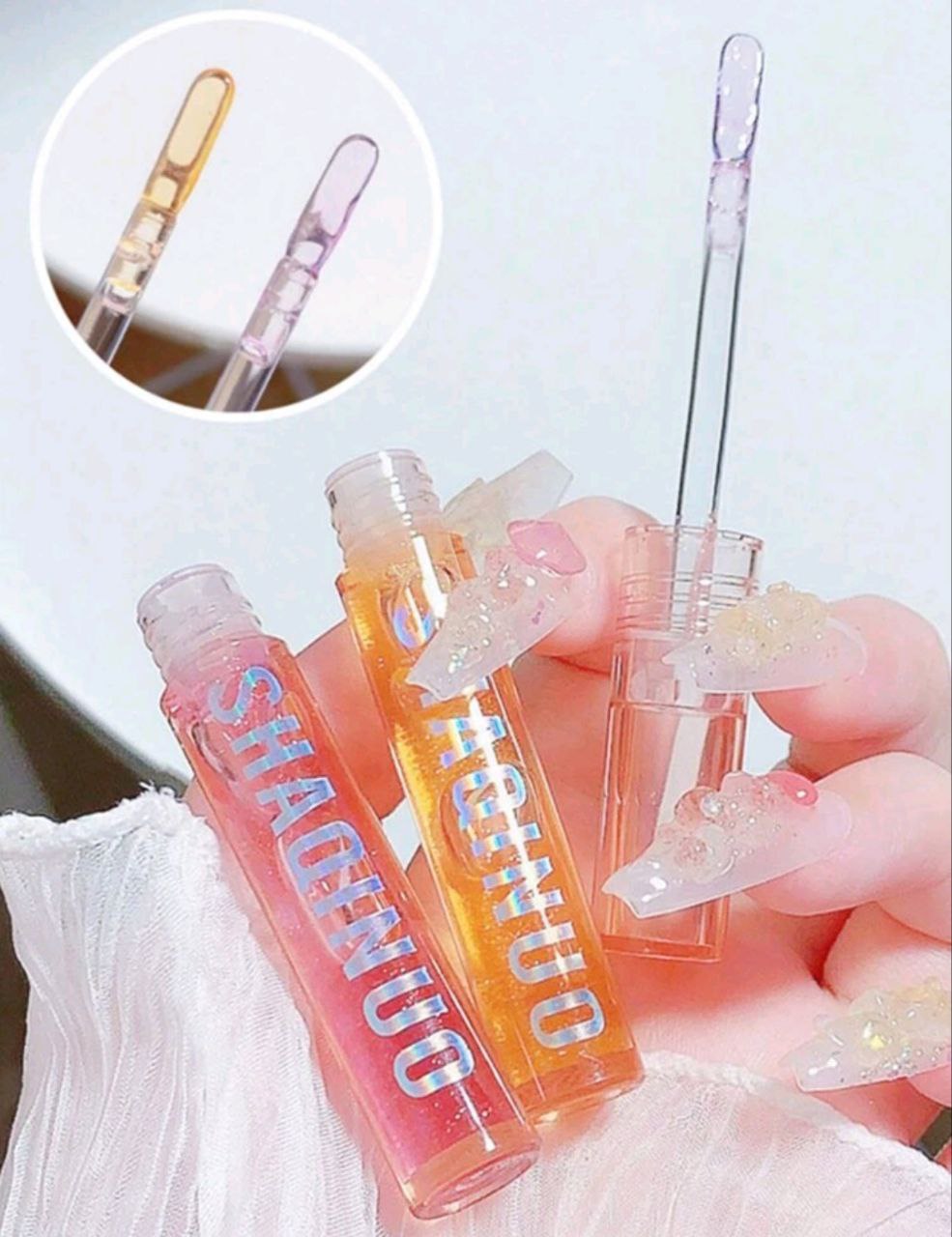 4pcs Glass Shine Lip Set – Hydrating Plumping Lip Gloss & Juicy Lip Oil