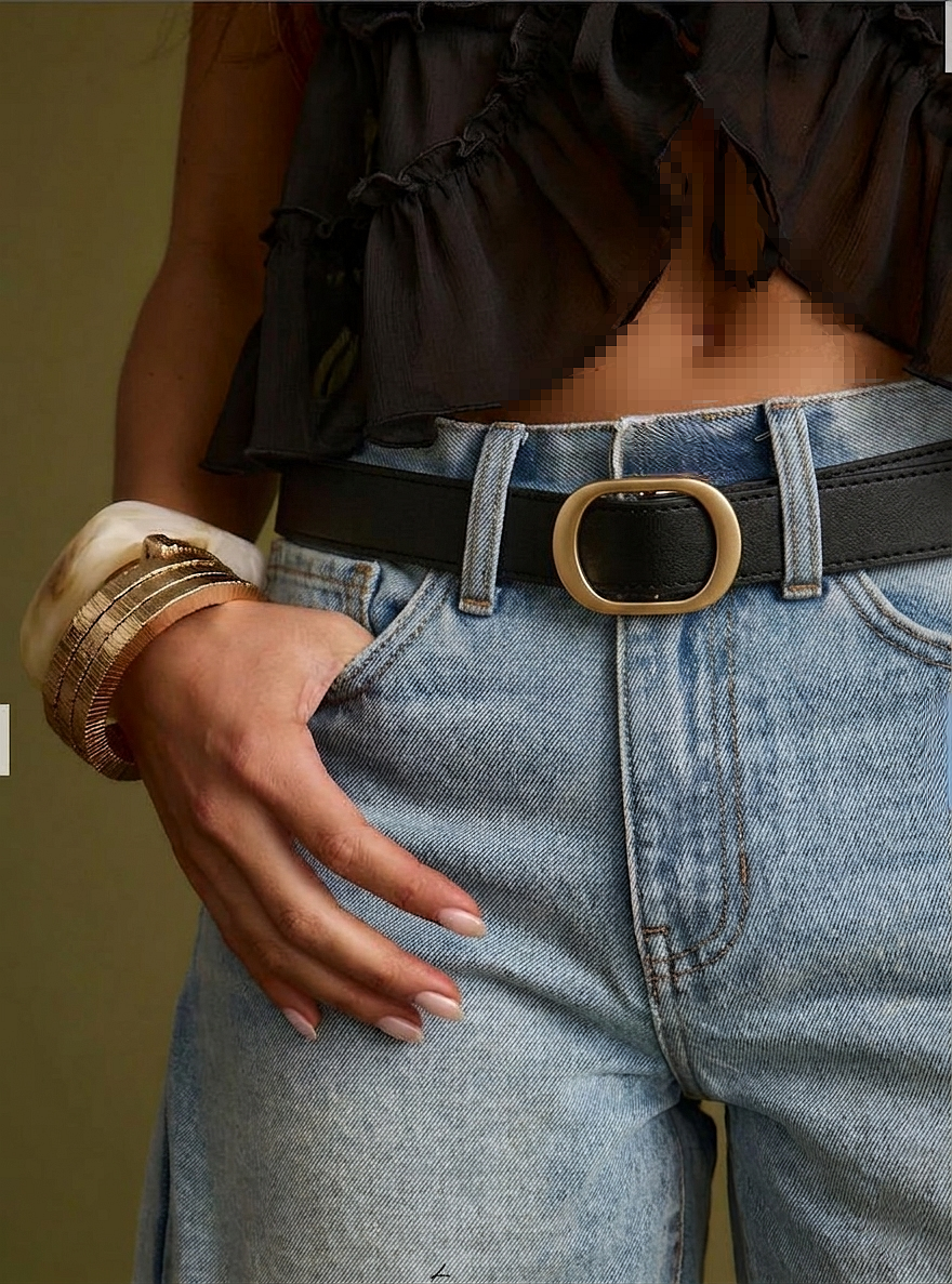 Korean Style No-Hole Belt – Simple & Versatile Decorative Design