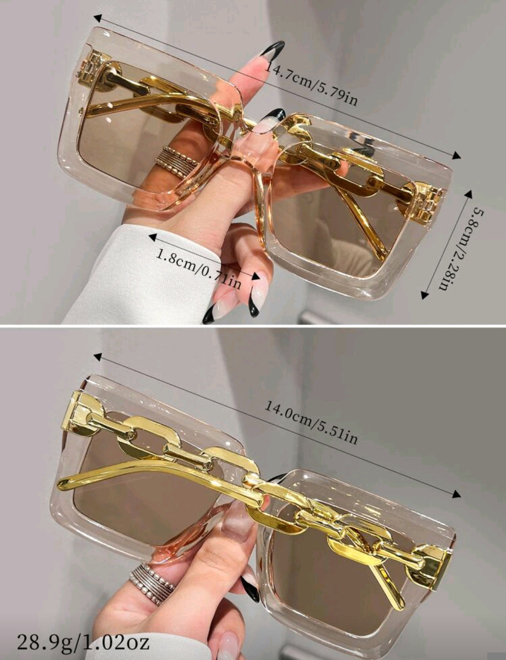 Y2K Large Frame Transparent Summer Sunglasses – European & American Style
