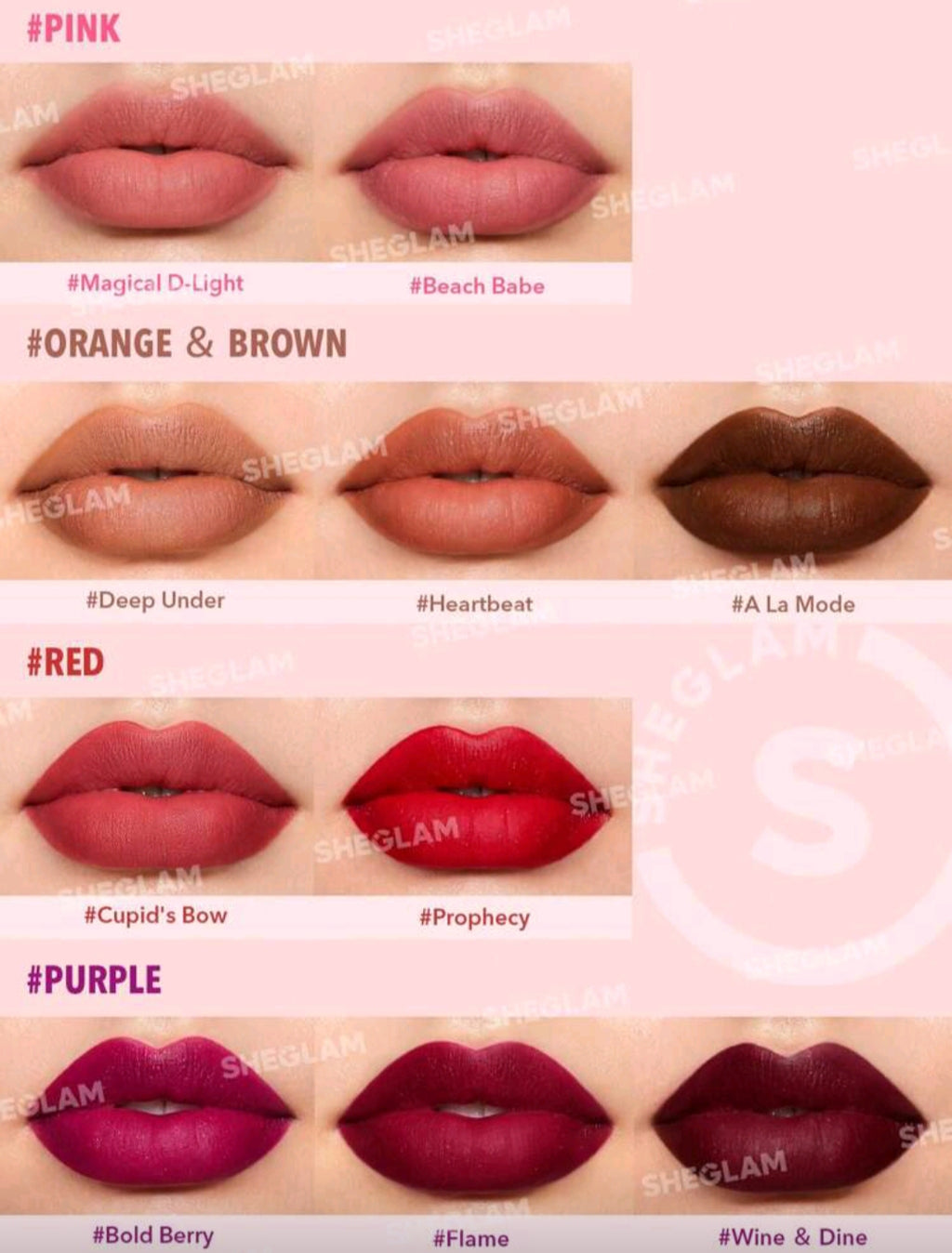 SHEGLAM Starlight Velvet Lipstick – Shimmer Matte Collection