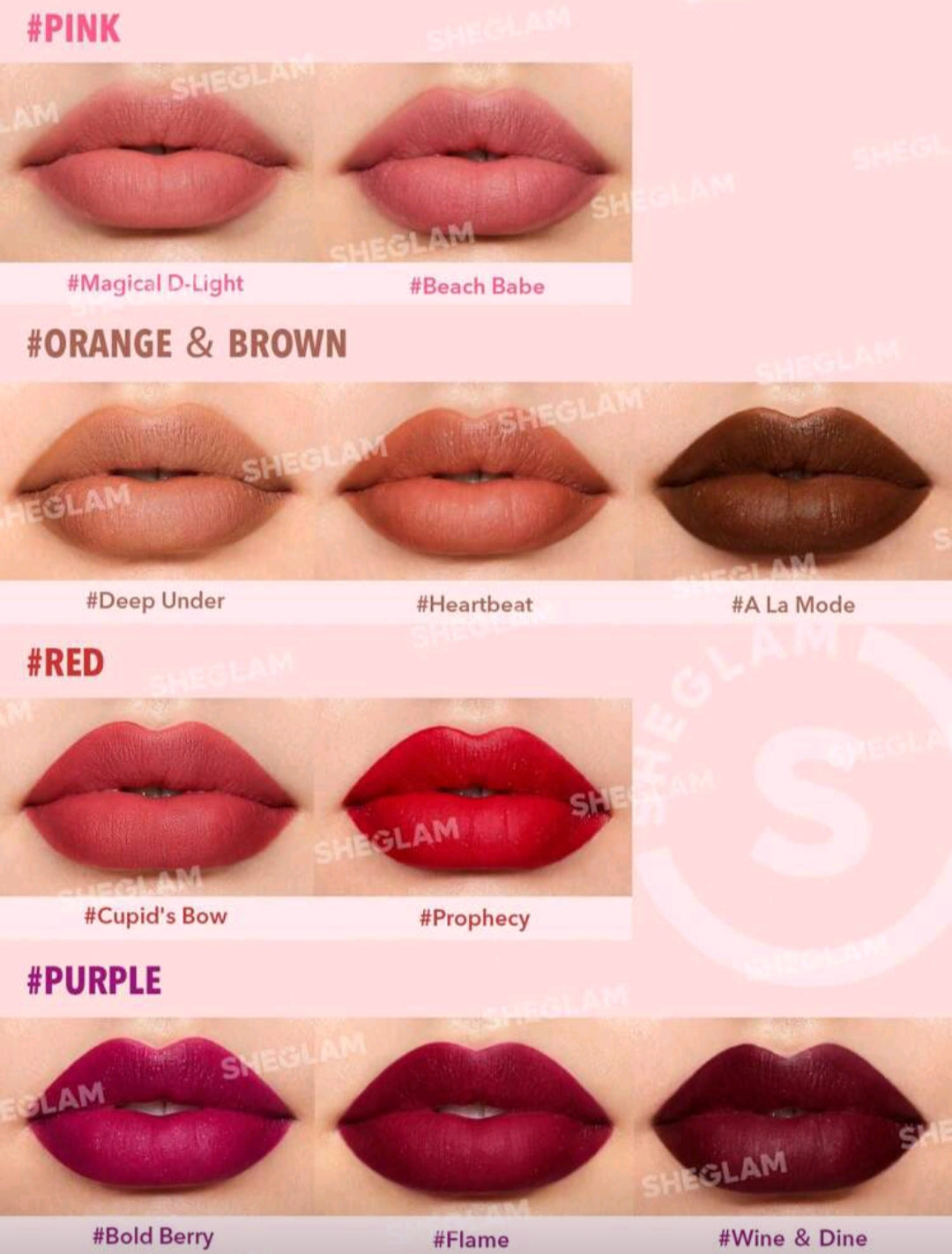 SHEGLAM Starlight Velvet Lipstick – Shimmer Matte Collection