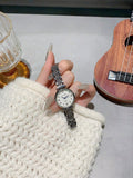 Women’s Round Quartz Watch with Numeral Dial – Silver & Gold Zinc Alloy