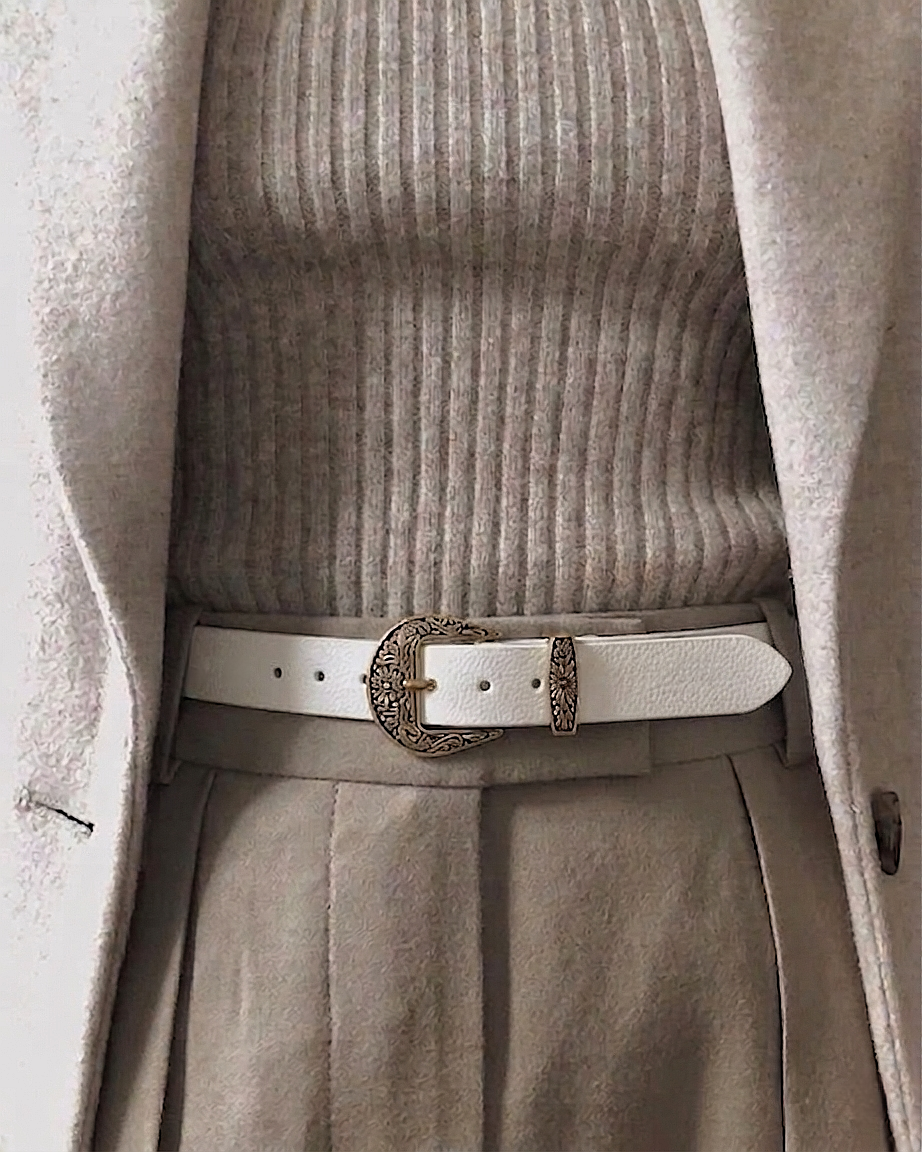 Women’s Vintage Western Belt – Gold-Tone Buckle ( Daily Wear )