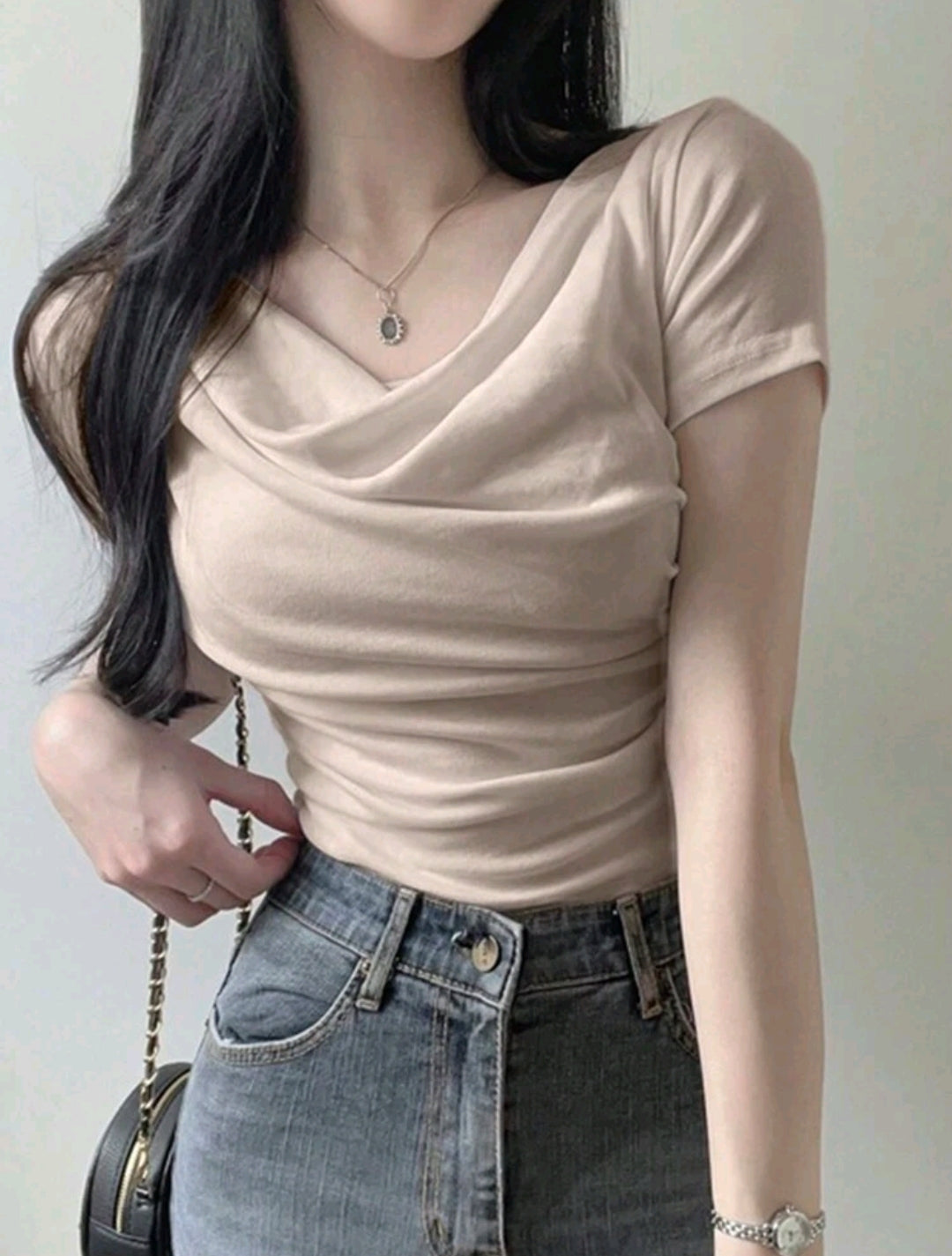Solid Color Slim Fit Short-Sleeve T-Shirt