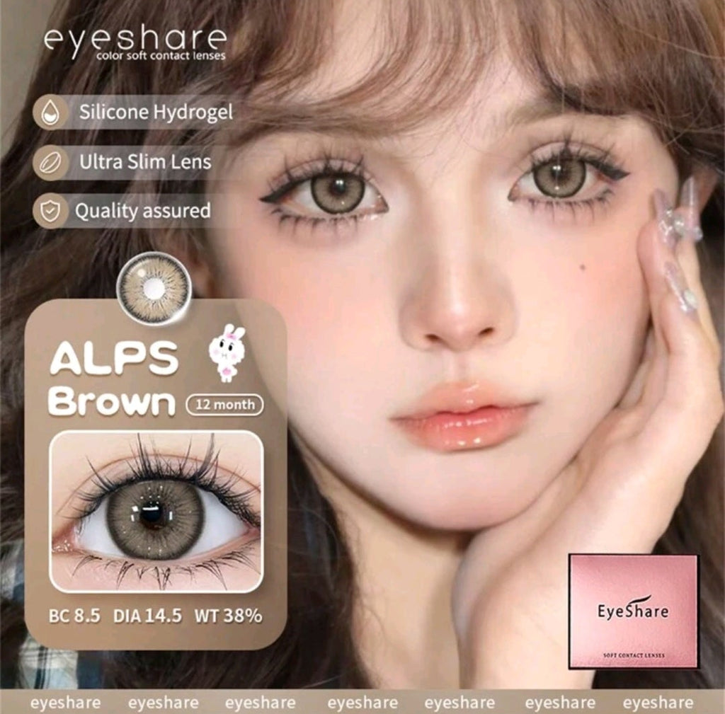 EYESHARE Brown Colored Contact Lenses – 14.5mm, Yearly Use
