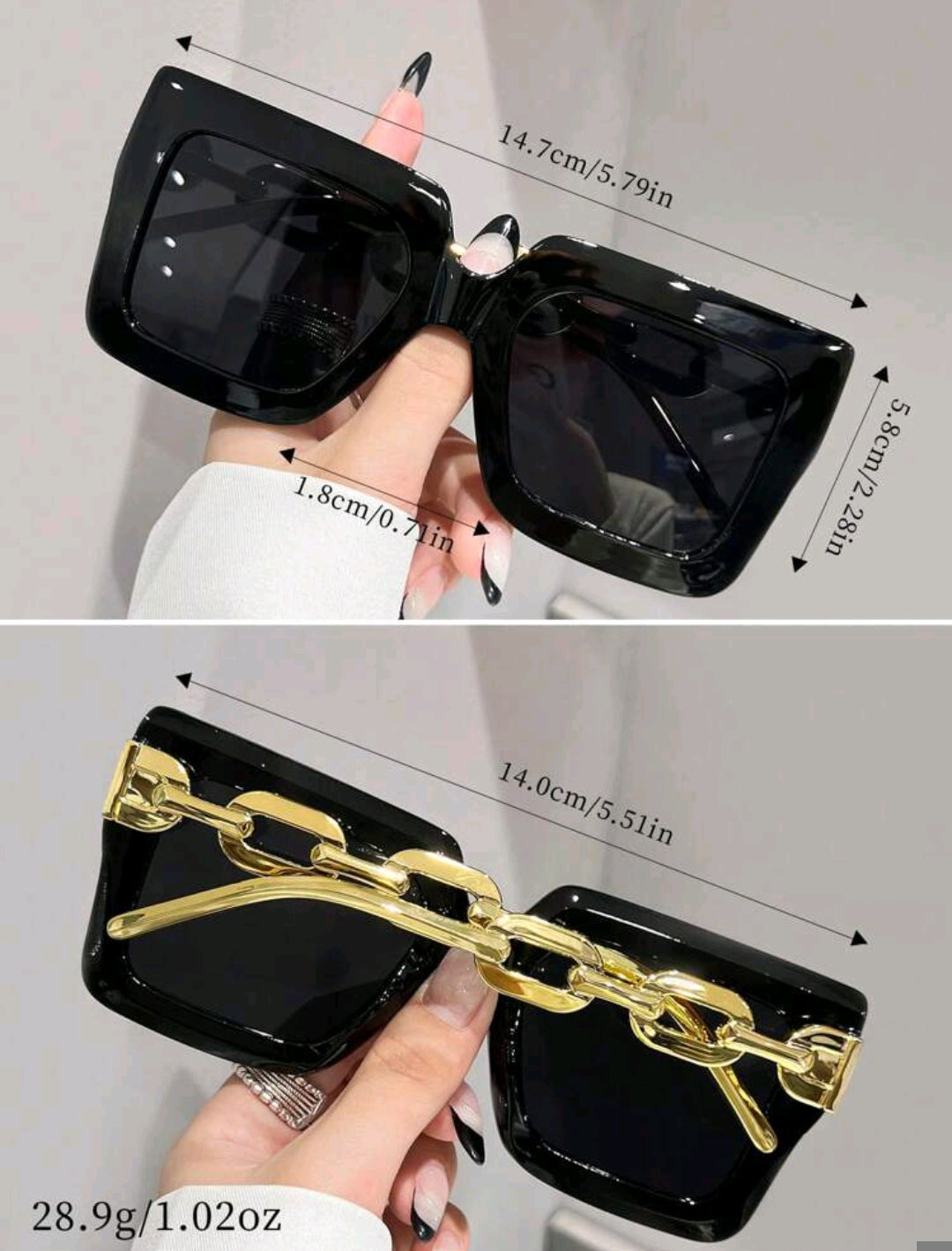 Y2K Large Frame Black Summer Sunglasses – European & American Style