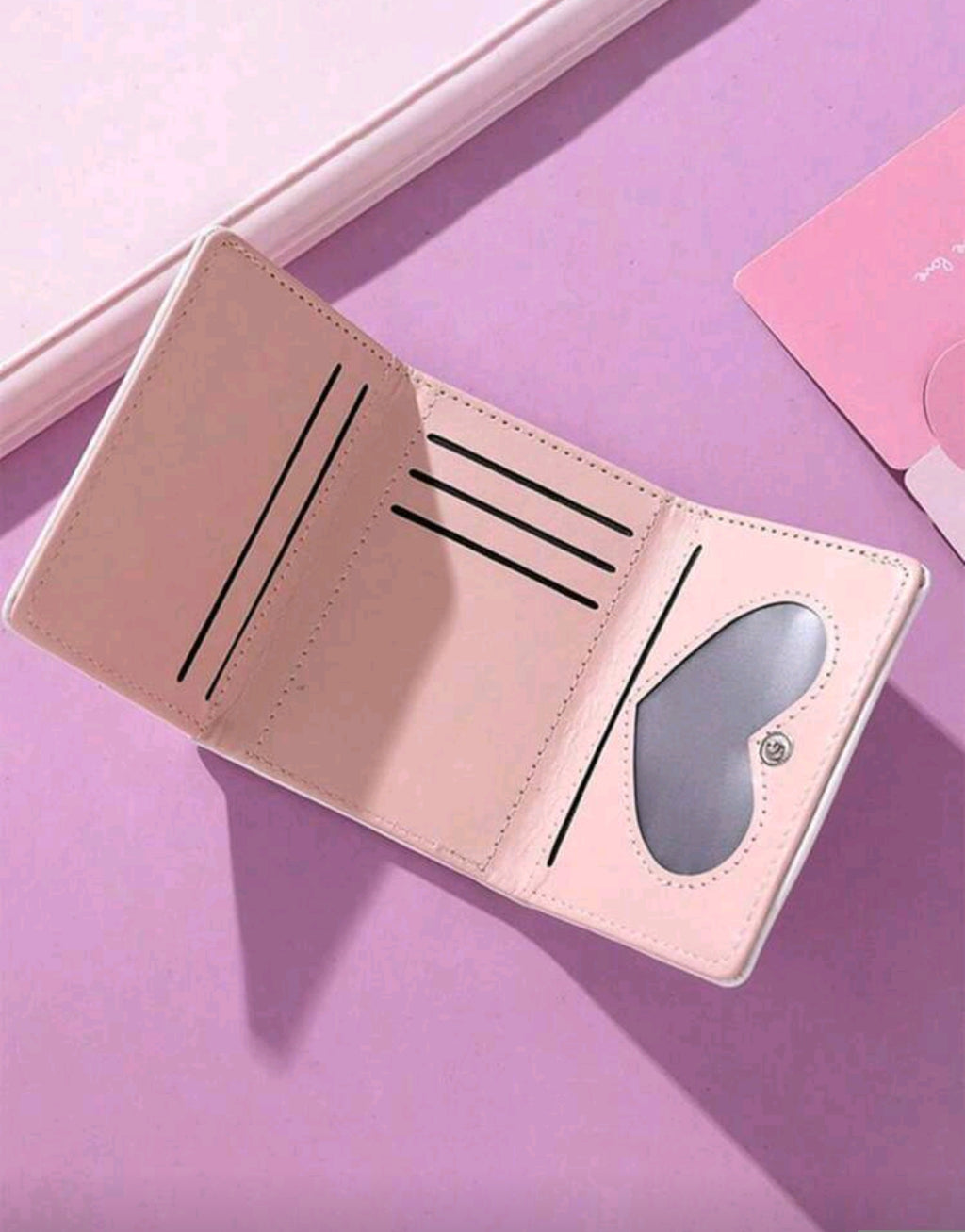 Cute Rabbit & Bear Pink Tri-Fold Wallet – Multi-Card Holder Mini Coin Purse for Women