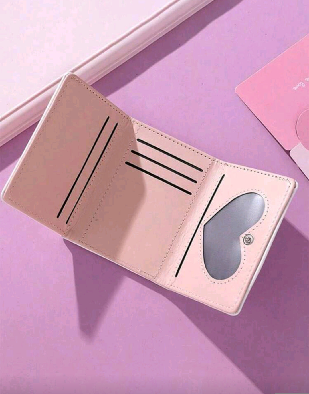 Cute Rabbit & Bear Pink Tri-Fold Wallet – Multi-Card Holder Mini Coin Purse for Women
