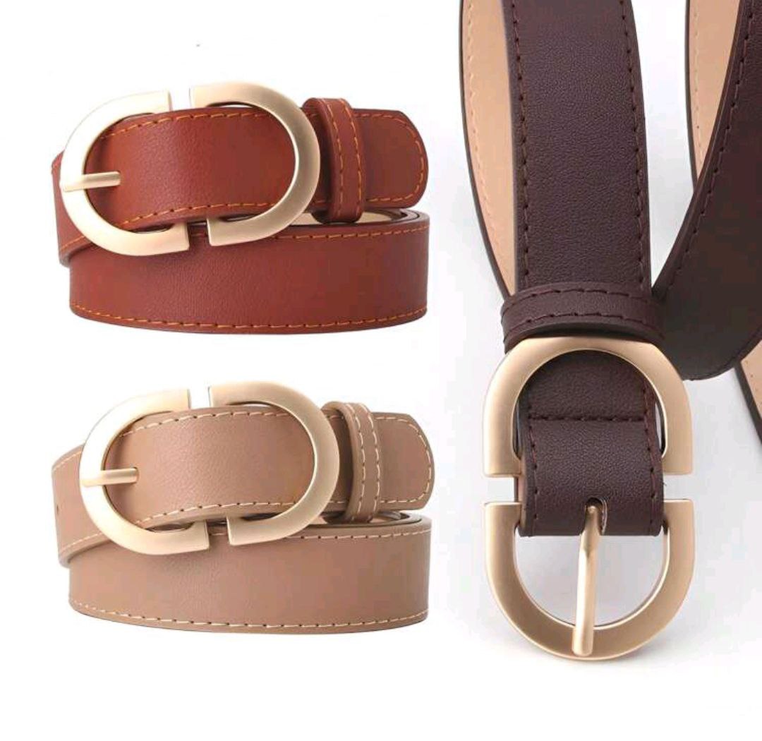 Women’s Double D Buckle PU Leather Belt – Versatile Fashion Accessory