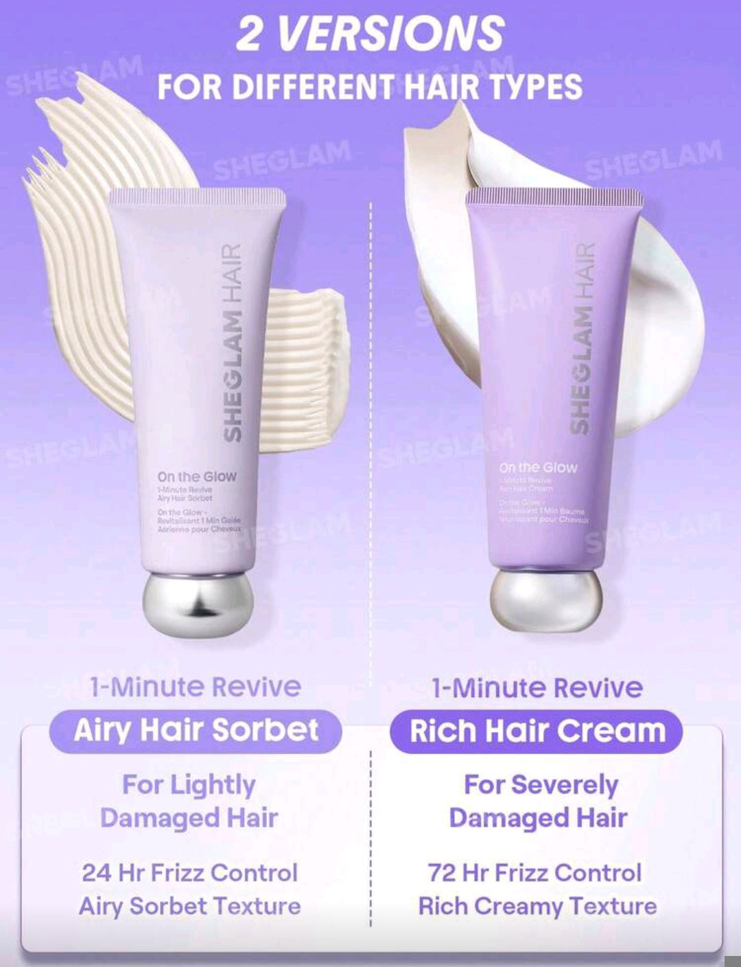 SHEGLAM HAIR On The Glow 1-Minute Airy Hair Sorbet – 25g Leave-In Conditioner