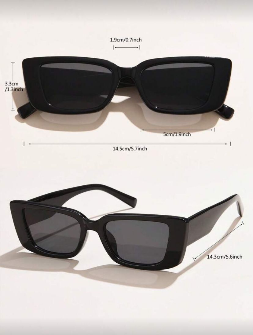 Y2K Square Frame Black Sunglasses – Retro Fashion for Women