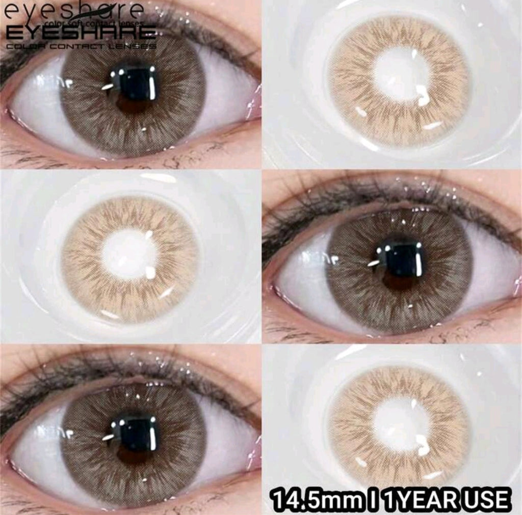EYESHARE Brown Colored Contact Lenses – 14.5mm Annual Soft Lenses