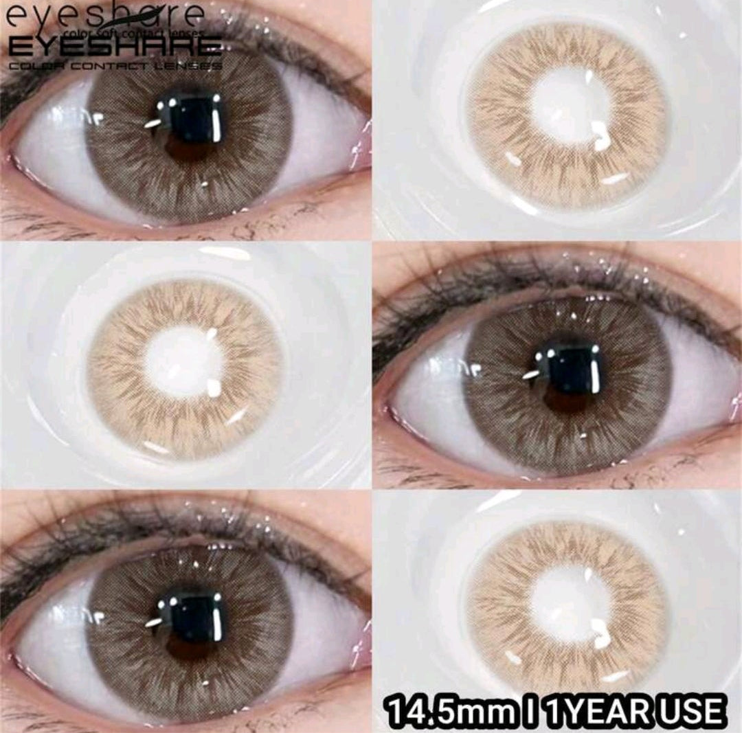 EYESHARE Brown Colored Contact Lenses – 14.5mm Annual Soft Lenses