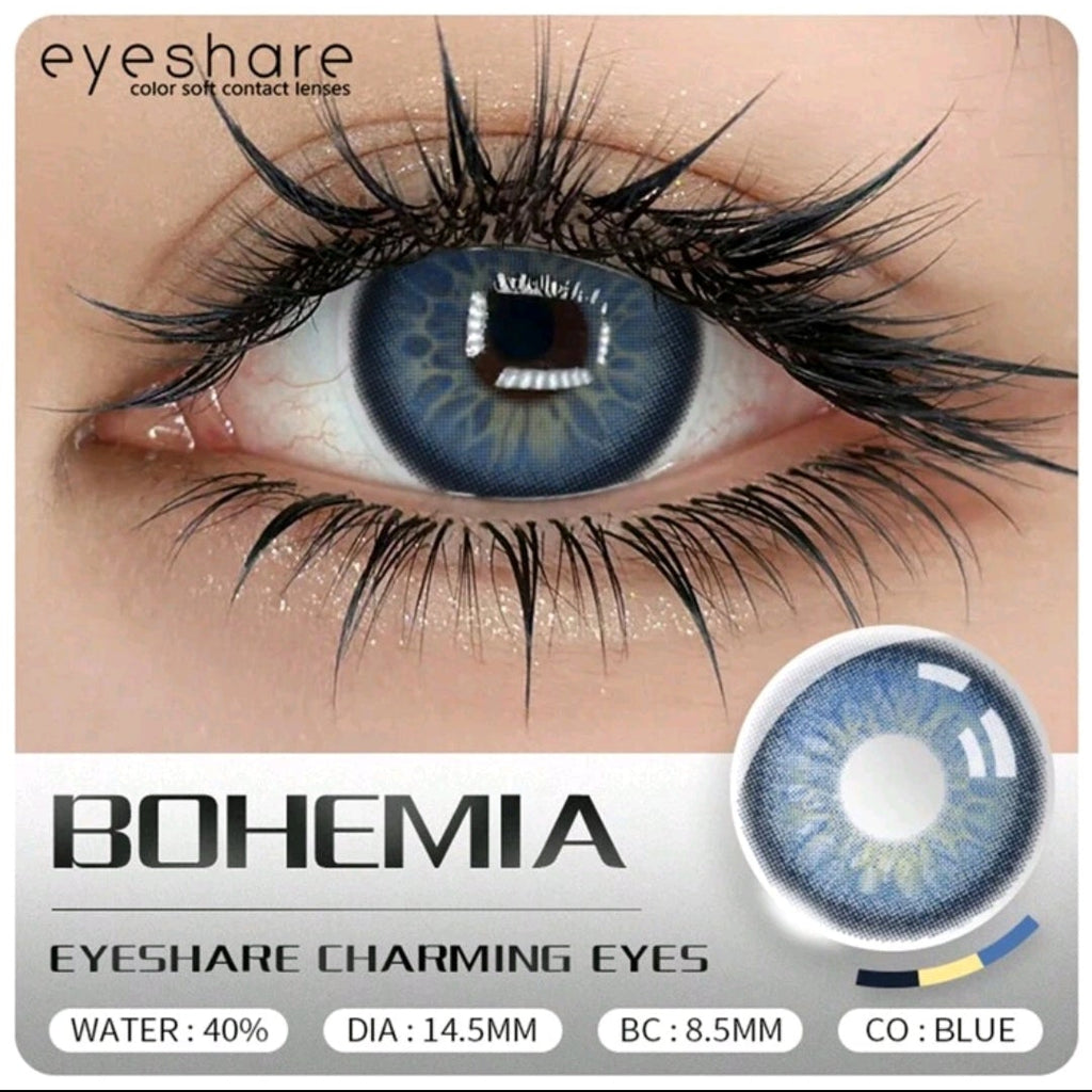 EYESHARE Blue Colored Contact Lenses – 14.5mm Yearly Use